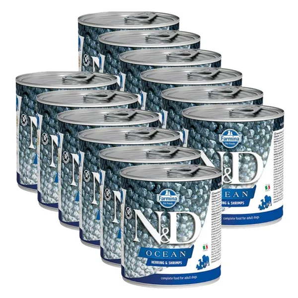 Farmina N&D dog Herring & Shrimps konzerva 12 x 285 g