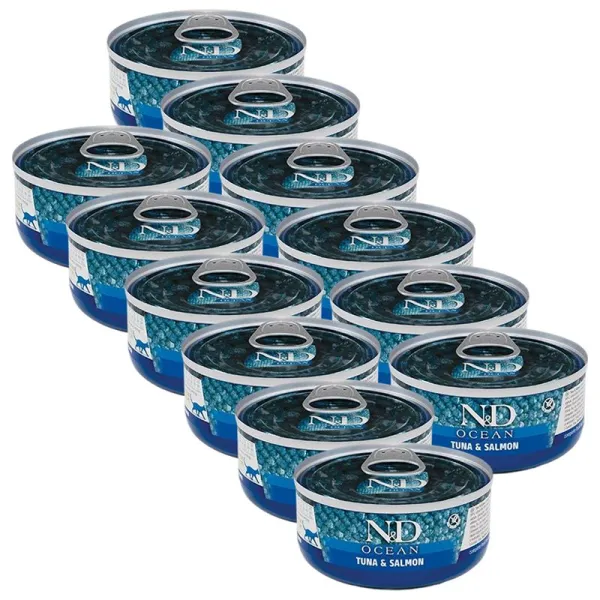 Farmina N&D Ocean cat Tuna & Salmon konzerva 12 x 70 g