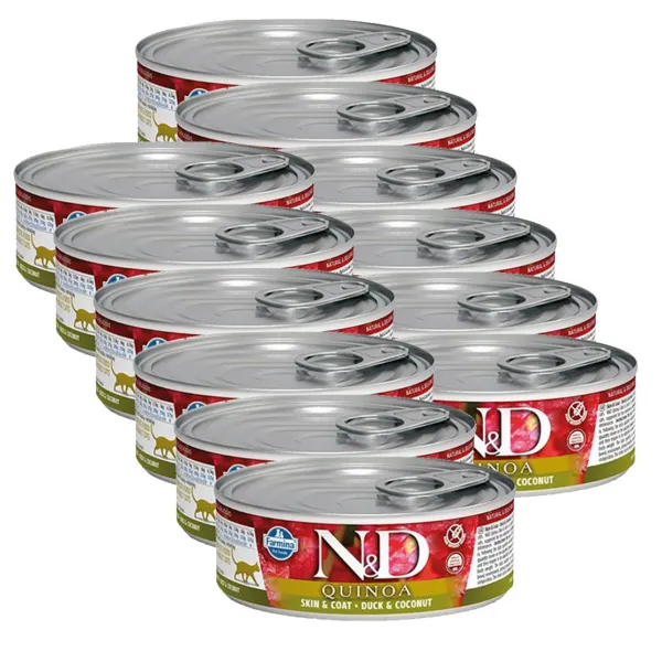 Farmina N&D cat Quinoa Duck & Coconut konzerva 12 x 80 g