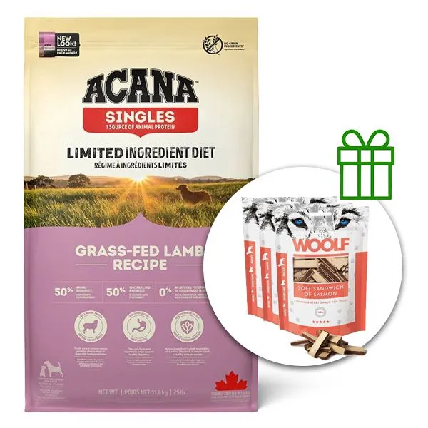 ACANA Singles Grass-Fed Lamb 11,4 kg + 3x pamlsky ZADARMO