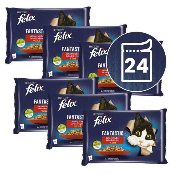 Felix Fantastic kapsičky pre mačky králik, jahňacie v želé 24x85 g