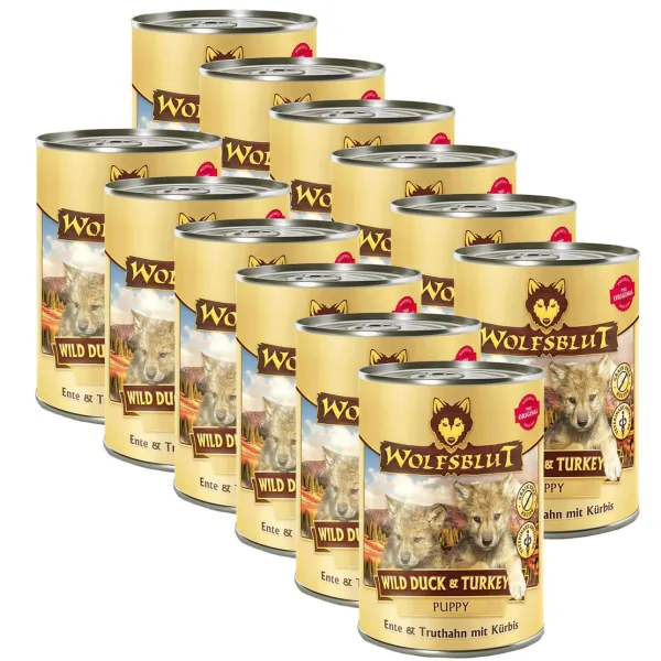 Konzerva Wolfsblut Wild Duck & Turkey Puppy 12 x 395 g
