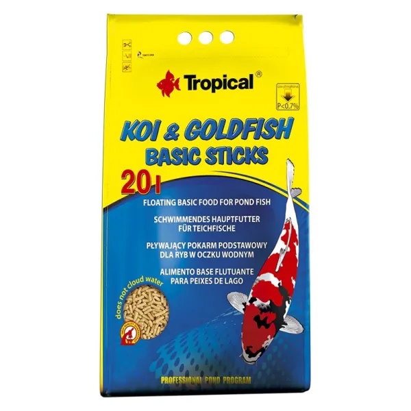 TROPICAL Koi & Goldfish basic sticks - 20 L