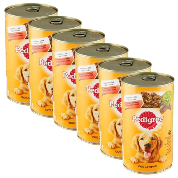 Pedigree konzerva s hovädzím v želé 6 x 1200g