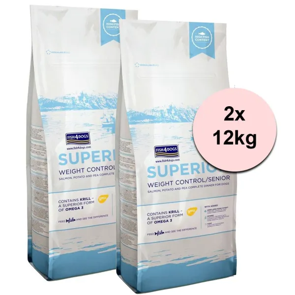 FISH4DOGS Superior Weight Control Senior Salmon 2 x 12 kg