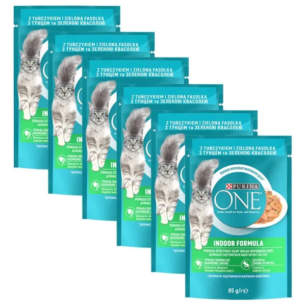 Purina ONE Indoor kapsička pre mačky tuniak v šťave 6x85 g