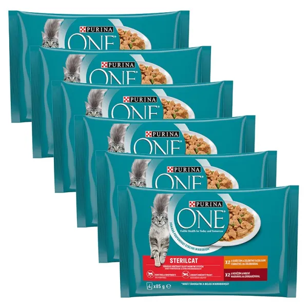 Purina ONE Sterilised kapsičky pre mačky kura, hovädzie v šťave 24x85 g