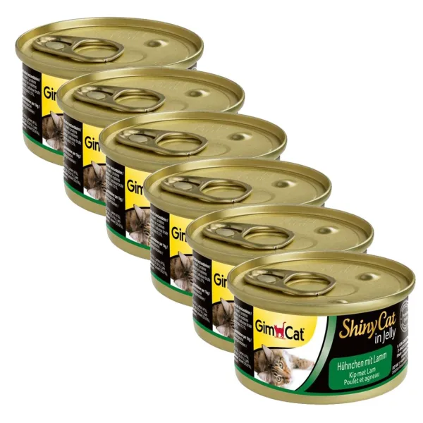GimCat ShinyCat kura + jahňa 6 x 70 g