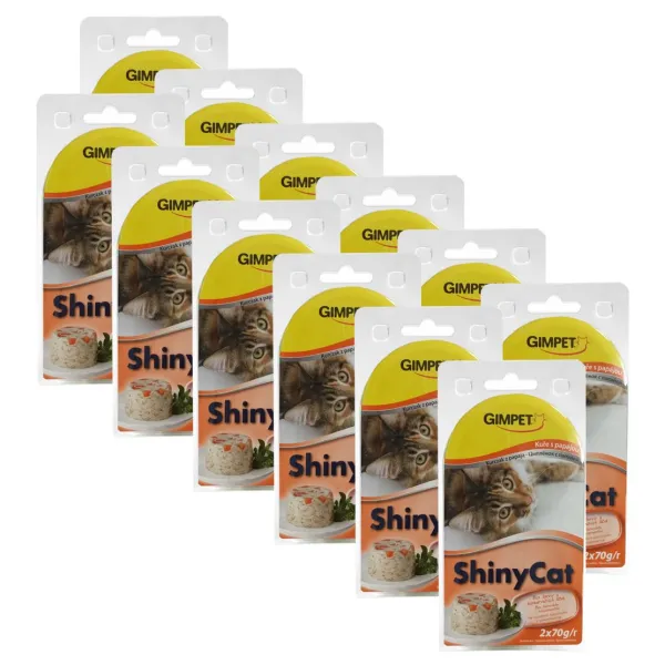 GimCat ShinyCat kura + papája 24 x 70 g