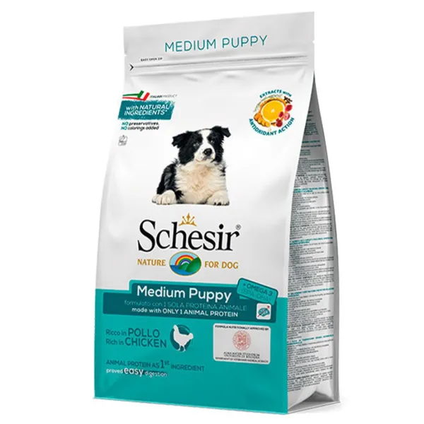 Schesir dog Medium Puppy - Kuracie s ryžou 3 kg