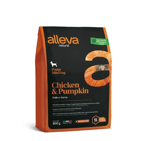 Alleva NATURAL dog chicken & pumpkin puppy mini 0,8 kg