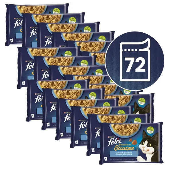 Felix Sensations Sauces kapsičky pre mačky treska, sardinky v omáčke 72x85 g
