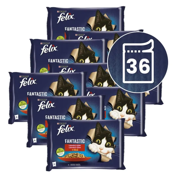 Felix Fantastic kapsičky pre mačky králik, jahňacie v želé 36x85 g