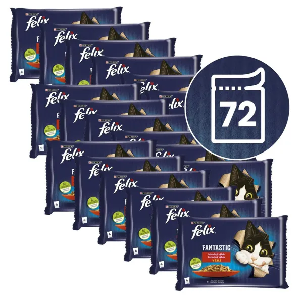 Felix Fantastic kapsičky pre mačky králik, jahňacie v želé 72x85 g