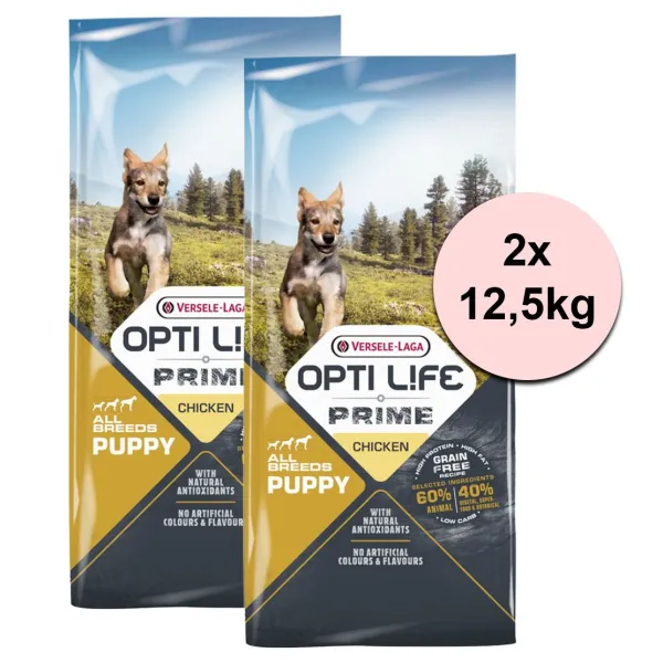 Versele Laga Opti Life Prime dog Puppy 2 x 12,5 kg