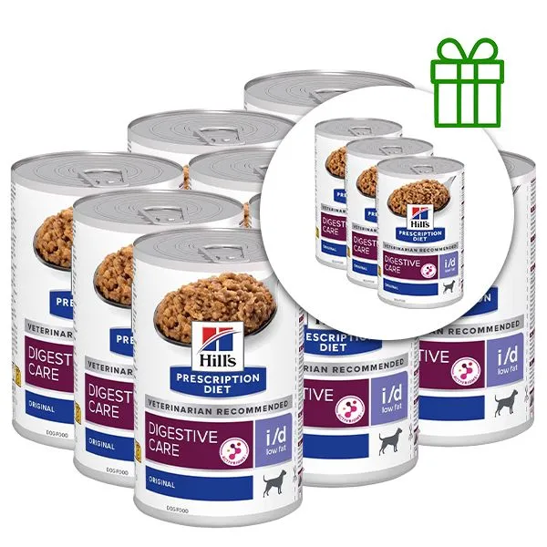 Hill's Prescription Diet i/d Low Fat Starostlivosť o zažívanie konzerva pre psov 360 g, 9+3 ZADARMO