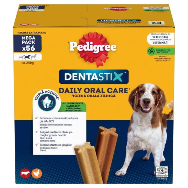 Tyčinky pre psov Pedigree Denta Stix medium - 56 ks / 1140 g
