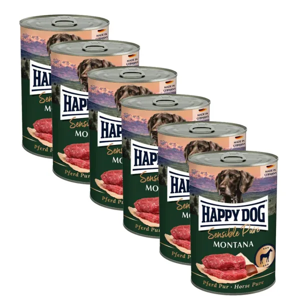 Happy Dog Pferd Pure Montana - 6 x 400 g / kôň