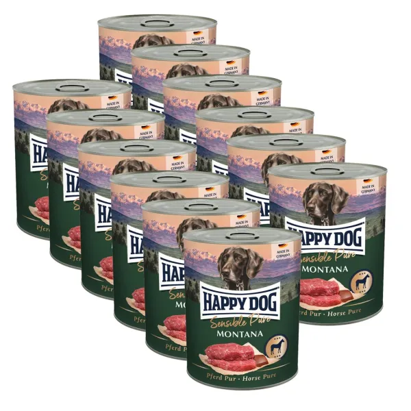 Happy Dog Pferd Pure Montana - 12 x 800 g / kôň
