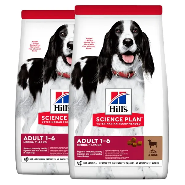Hill's Science Plan pre stredné dospelé psy s jahňacím a ryžou 2 x 18 kg