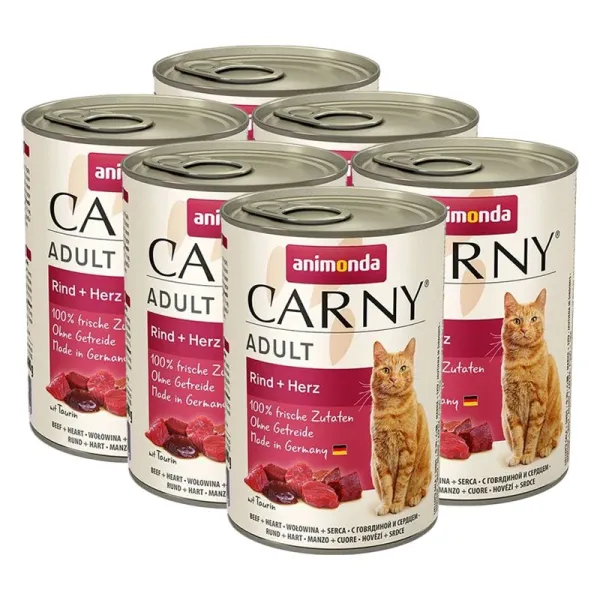 Animonda Carny Adult z hovädzieho srdca - 6 x 400 g