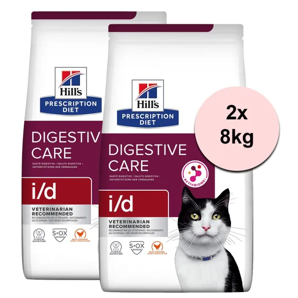 Hill's Prescription Diet i/d Starostlivosť o zažívanie granule pre mačky 2 x 8 kg