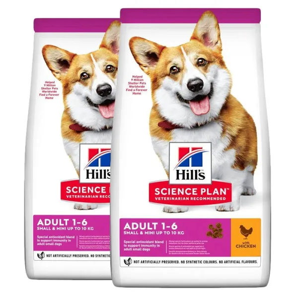 Hill's Science Plan granule pre dospelých psov malých plemien s kuracím 2 x 10 kg
