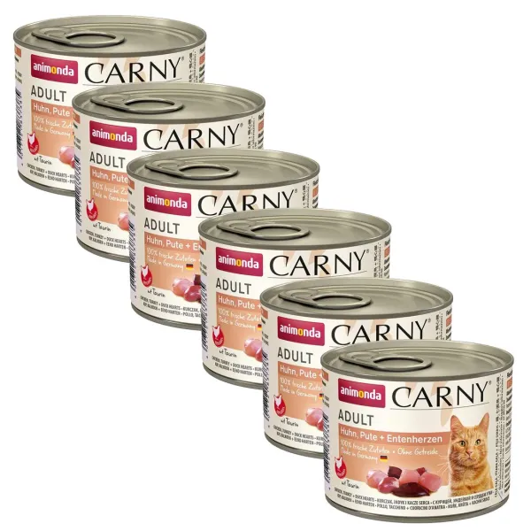 Animonda Carny Adult - Kuracie, morčacie a kačica 6 x 200 g