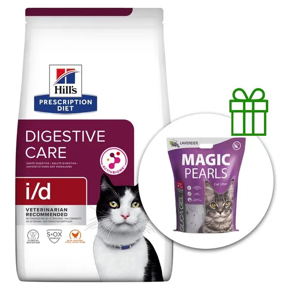 Hill's Prescription Diet i/d Starostlivosť o zažívanie granule pre mačky 8 kg + podstielka ZADARMO