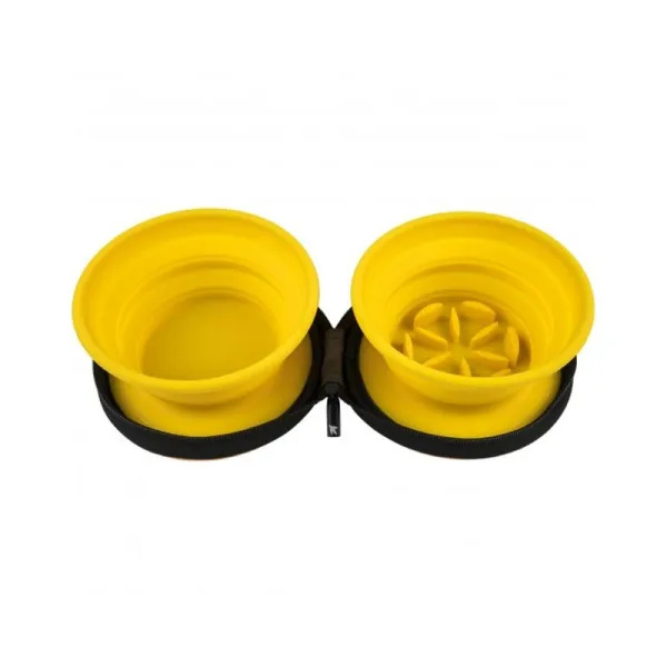 Cestovná dvojmiska Kiwi Walker SLOWFEEDER 2 x 350 ml oranžová