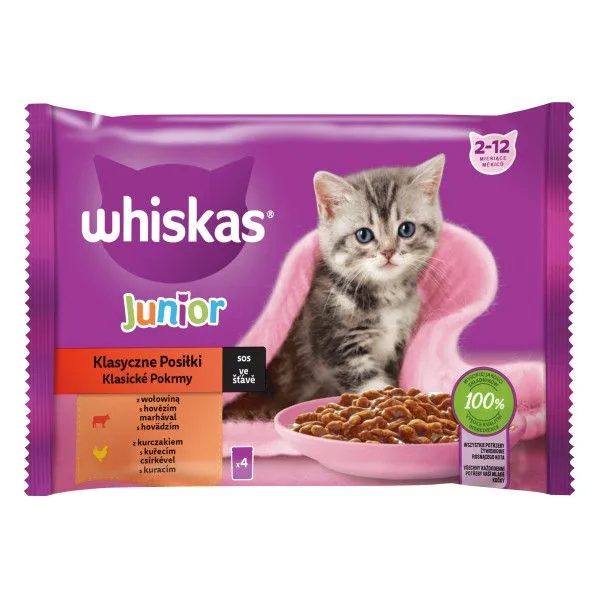 Whiskas kapsička Junior klasický výber 4 x 85 g