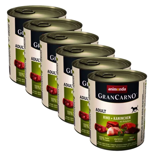 Animonda GranCarno Fleisch Adult králik + bylinky - 6 x 800 g