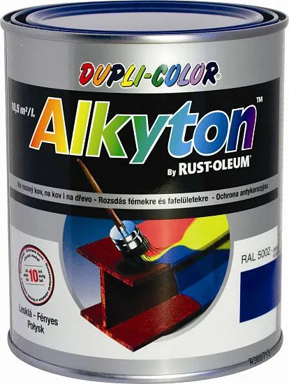 ALKYTON - Antikorózna farba na hrdzu 2v1 750 ml ral 9005s - čierna satén