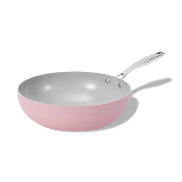 Elmich Nepriľnavá keramická wok panvica Vital Ø 28 cm - ružová (OUTLET)