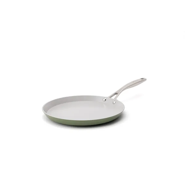 Elmich Nepriľnavá keramická panvica na palacinky Zen Ø 26 cm – olivovozelená