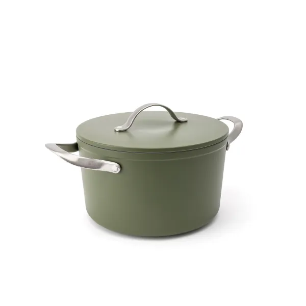 Elmich Nepriľnavý keramický hrniec Zen Ø 24 cm (5,5 l) - olivovozelený