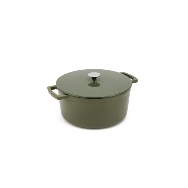 Elmich Smaltovaný liatinový hrniec Ember 24 cm olivovozelený