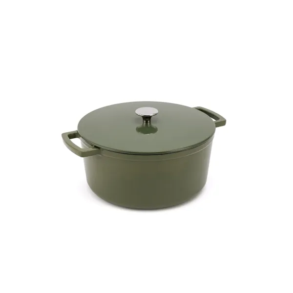 Elmich Smaltovaný liatinový hrniec Ember 28 cm olivovozelený