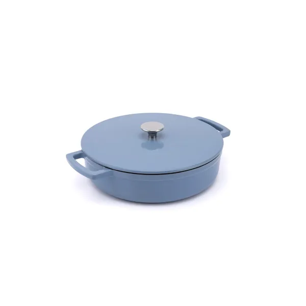 Elmich Smaltovaný liatinový nízky hrniec Ember 28 cm modrý