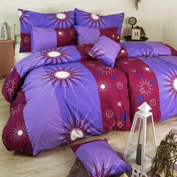 Obliečky bavlnené Tilia fialové EMI, Štandardný set jednolôžko obsahuje 1x 140x200 + 1x 70x90