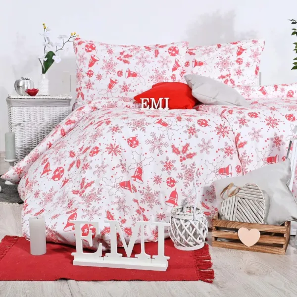 Vianočné obliečky bavlnené Winter EMI, Predĺžený set jednolôžko obsahuje 1x 140x220 + 1x 70x90