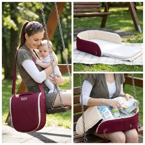 Multifunkčné hniezdo pre bábätka bordové Baby Bed ibaby
