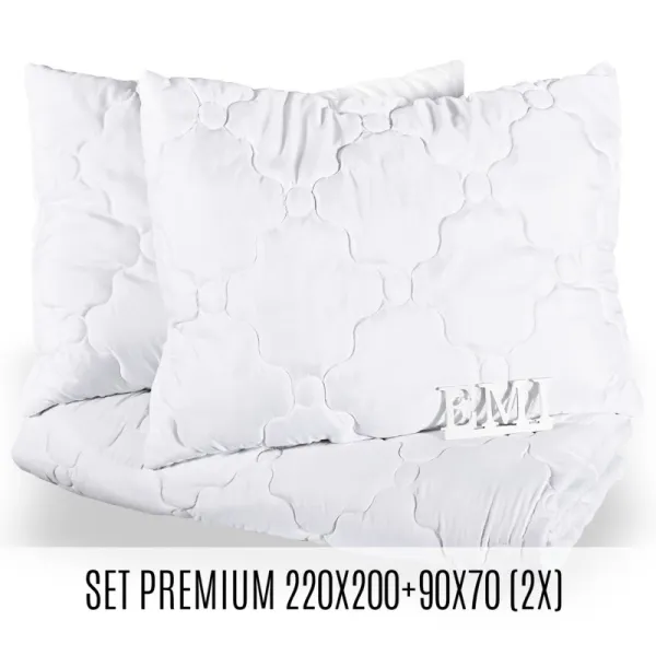 Set manželskej prikrývky a vankúšov Premium 220x200 + 90x70 (2x) EMI