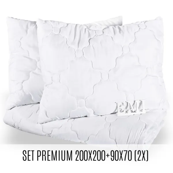 Set manželskej prikrývky a vankúšov Premium 200x200 + 90x70 (2x) EMI