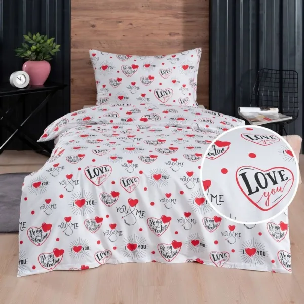 Obliečky bavlnené Valentín EMI, Štandardný set jednolôžko obsahuje 1x 140x200 + 1x 70x90