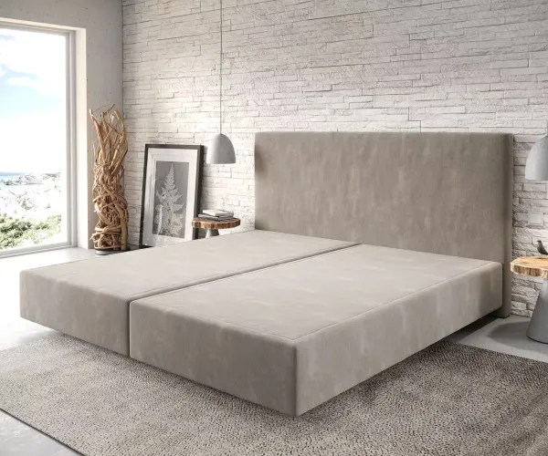 DELIFE Boxspring posteľ Dream-Well mikrovlákno béžová 200x200 cm