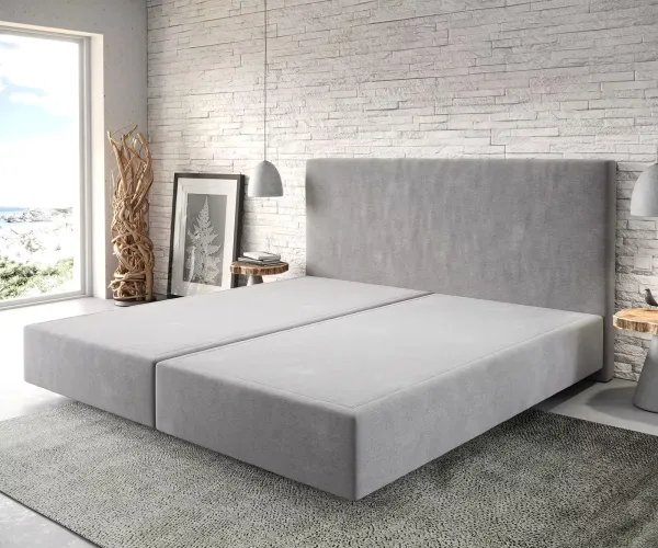 DELIFE Boxspring posteľ Dream-Well mikrovlákno sivá 200x200 cm