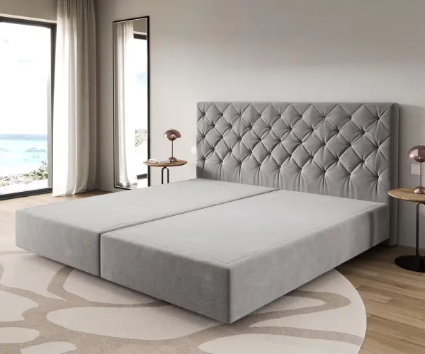 DELIFE Boxspring posteľ Dream-Great mikrovlákno sivá 200×200 cm