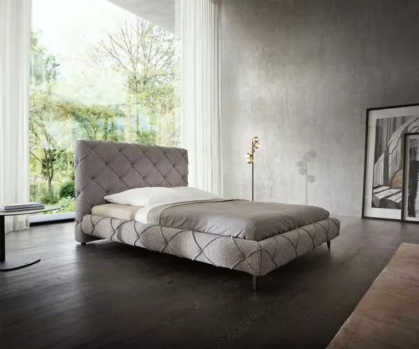 DELIFE Čalúnená posteľ Nayara 140x200 cm bouclé strieborno-sivá