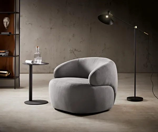 DELIFE Lounge kreslo Nova 88x88 cm mikrovlákno sivá